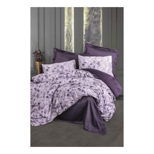 Çift Kişilik Saten Nevresim Takımı Willow Mor Çift Kişilik Saten Nevresim Takımı Willow Mor