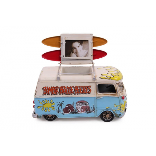 Vintage Tasarım Dekoratif Metal Minibüs Kalemlik Ve Çerçeveli Vintage Tasarım Dekoratif Metal Minibüs Kalemlik Ve Çerçeveli