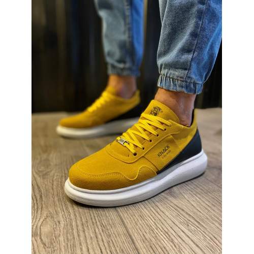 Yüksek Taban Günlük Süet Ayakkabı  Sarı