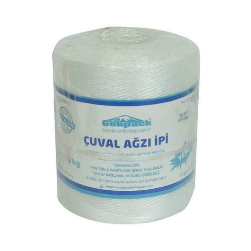 Çuval Ağzı İpi Yüzde 100 Fibrilizeli Naylon İp Beyaz 1000 Gr 1 Adet Çuval Ağzı İpi Yüzde 100 Fibrilizeli Naylon İp Beyaz 1000 Gr 1 Adet