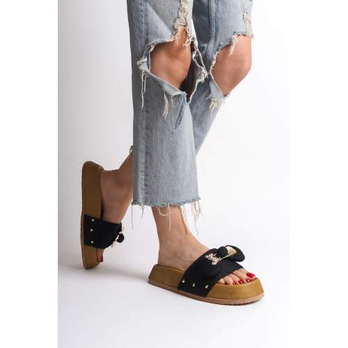 Lisinya948 Kalın ve Ortopedik Taban Ayıcıklı Saten Kadın Terlik KT Siyah Lisinya948 Kalın ve Ortopedik Taban Ayıcıklı Saten Kadın Terlik KT Siyah