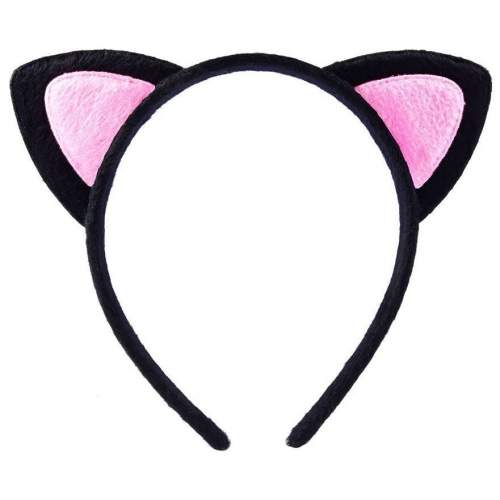 Sevimli Kedi Kulak Pofuduk Kedi Taç Siyah İçi Pembe Renk 17x15 cm Sevimli Kedi Kulak Pofuduk Kedi Taç Siyah İçi Pembe Renk 17x15 cm