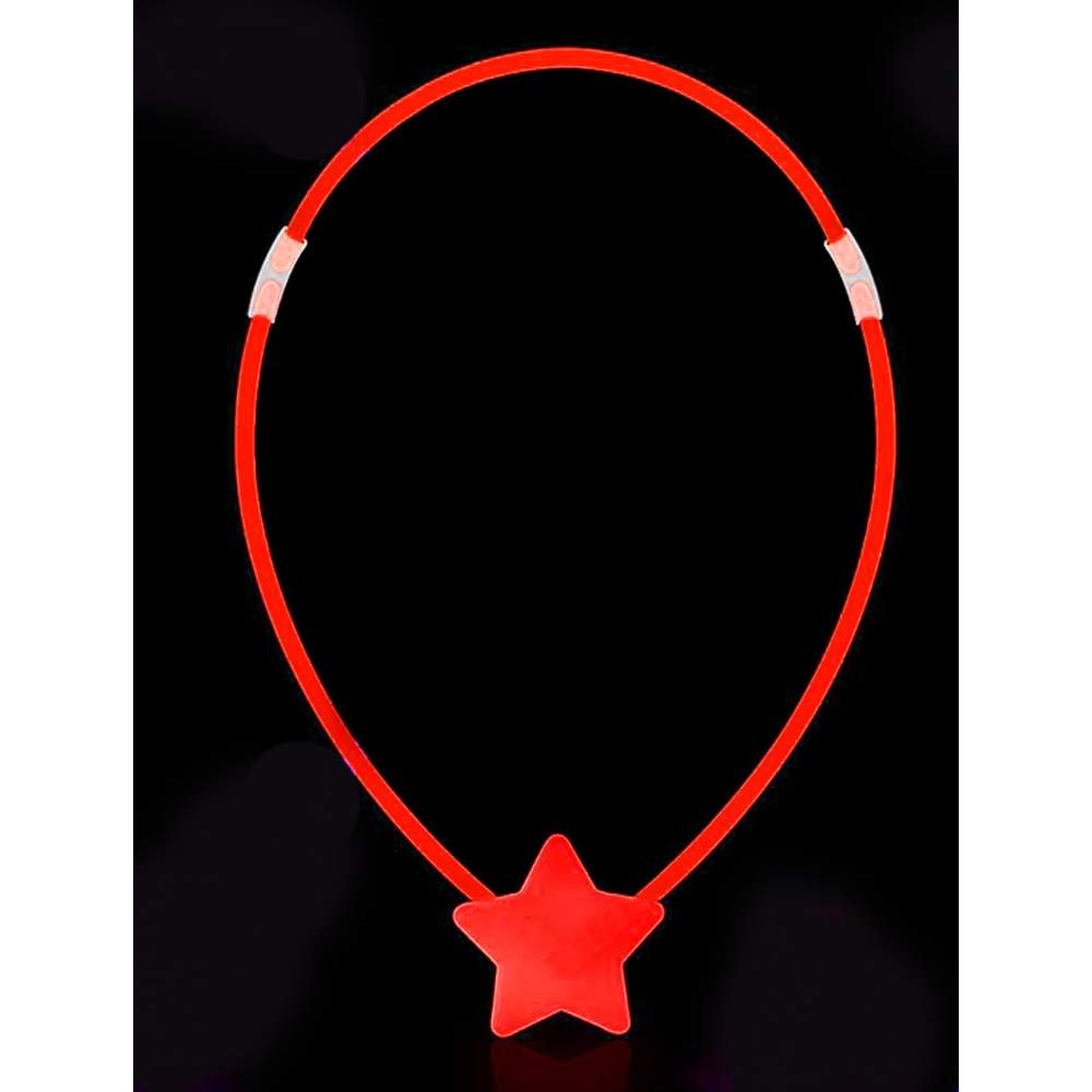 Glow Stick Yıldız Kolye - Glow Kolye - Glow Stick Partisi Yıldız Kolye 6 Adet