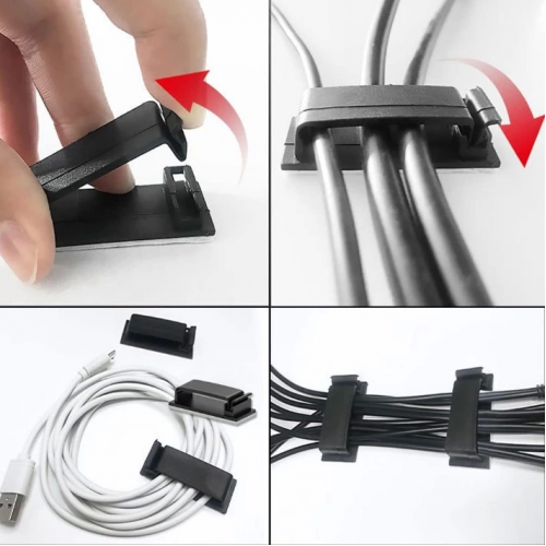 Pratik Yapışkanlı Kablo Düzenleyici Klips 4lü Set Pratik Yapışkanlı Kablo Düzenleyici Klips 4lü Set