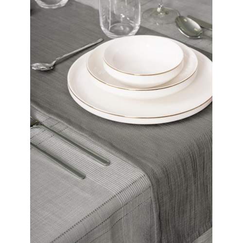 Antique Jasmine Gri Keten Masa Örtüsü Antique Jasmine Gri Keten Masa Örtüsü