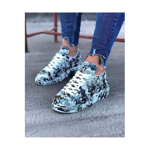 Siyah Beyaz Boyalı Erkek Casual Ayakkabı Siyah Beyaz Boyalı Erkek Casual Ayakkabı