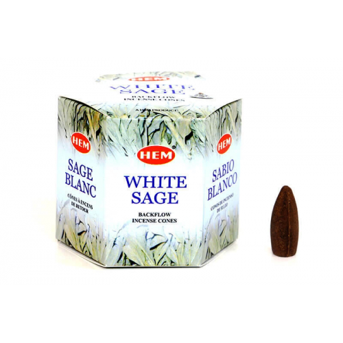 White Sage Back Flow Cones White Sage Back Flow Cones