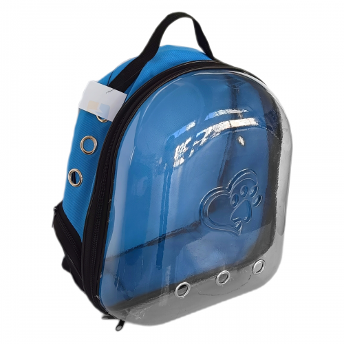 Kalpli Patili Astronot Şeffaf Taşıma Sırt Çantası Mavi 24x32x42 cm Kalpli Patili Astronot Şeffaf Taşıma Sırt Çantası Mavi 24x32x42 cm