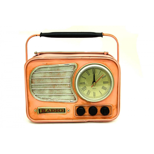 Vintage Tasarım Dekoratif Metal Radyo Saat Vintage Tasarım Dekoratif Metal Radyo Saat