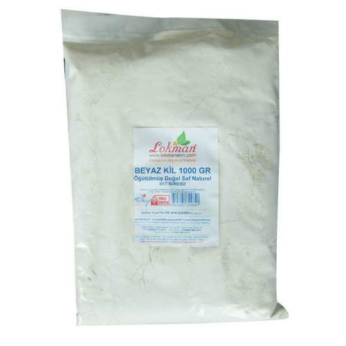 Beyaz Kil Öğütülmüş Doğal Saf Naturel 1000 Gr Paket Beyaz Kil Öğütülmüş Doğal Saf Naturel 1000 Gr Paket