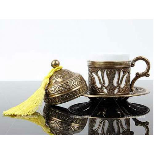 Osmanlı Motifli Kahve Fincanı - Sarı Osmanlı Motifli Kahve Fincanı - Sarı