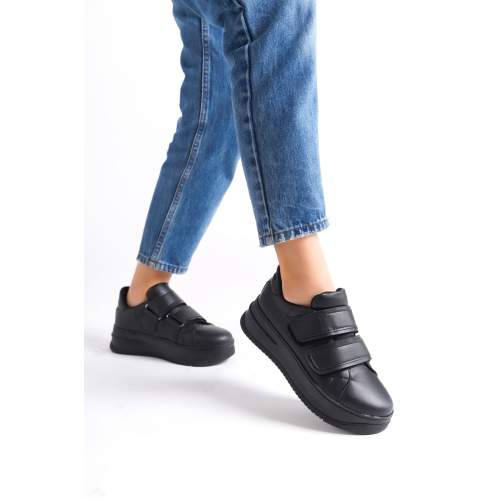 Lisinya948  Bağcıksız Cırt Cırtlı Ortopedik Taban Kadın Sneaker Ayakkabı ST Siyah Lisinya948  Bağcıksız Cırt Cırtlı Ortopedik Taban Kadın Sneaker Ayakkabı ST Siyah