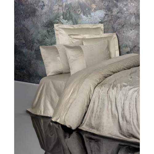 Çift Kişilik Jakarlı Saten Nevresim Takımı Demure Vizon Çift Kişilik Jakarlı Saten Nevresim Takımı Demure Vizon