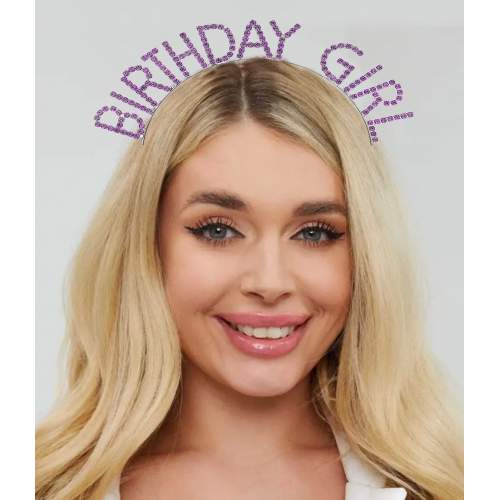 Mor Renk Kristal Taşlı Parlak Birthday Girl Yazılı Taç 16x17 cm Mor Renk Kristal Taşlı Parlak Birthday Girl Yazılı Taç 16x17 cm