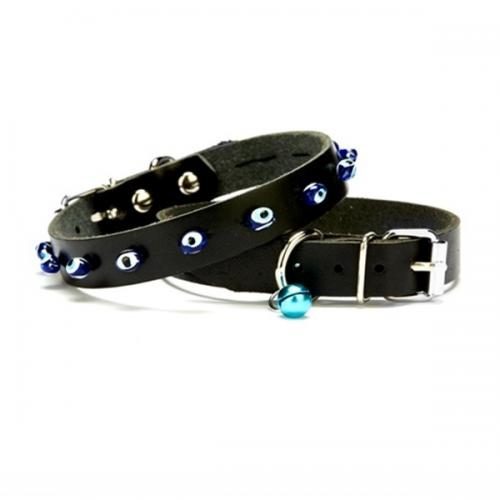 Nazar Boncuklu Kedi Ve Köpek Tasması 1x18-22 cm Siyah Small Nazar Boncuklu Kedi Ve Köpek Tasması 1x18-22 cm Siyah Small