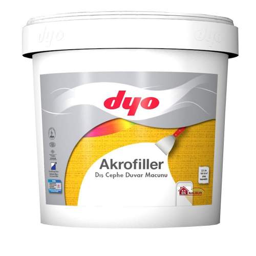 Dyo Akrofiller Dış Cephe Macunu 4,5 Kg Beyaz Dyo Akrofiller Dış Cephe Macunu 4,5 Kg Beyaz