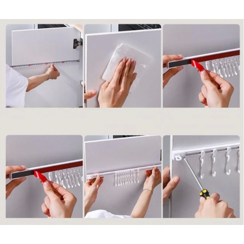 Pratik Hareketli 10 Kancalı Kendinden Yapışkanlı Askı 40cm Pratik Hareketli 10 Kancalı Kendinden Yapışkanlı Askı 40cm