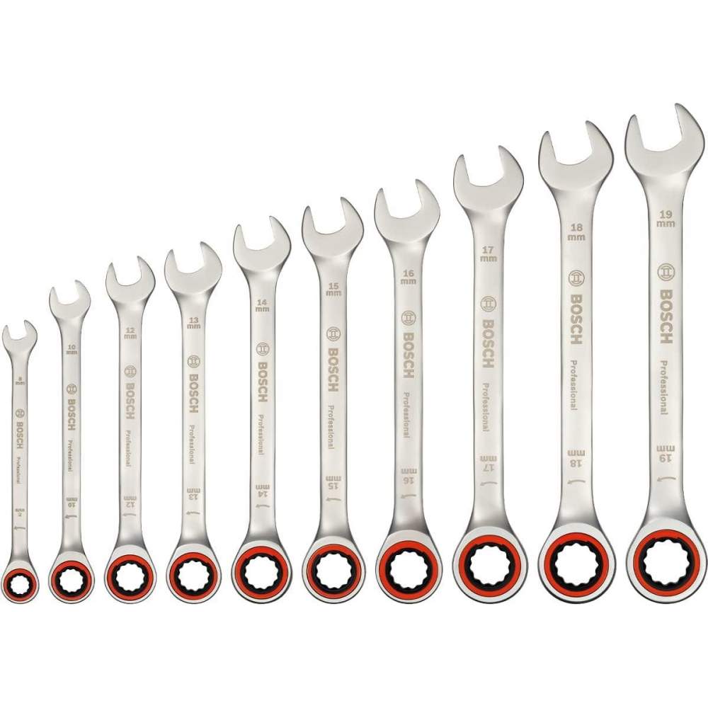 Bosch 10 Parça Kombine Anahtar Seti