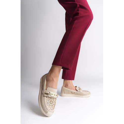 Lisinya948  Bağcıksız Ortopedik Rahat Taban Çiçek Desenli Babet Ayakkabı KT Krem Lisinya948  Bağcıksız Ortopedik Rahat Taban Çiçek Desenli Babet Ayakkabı KT Krem