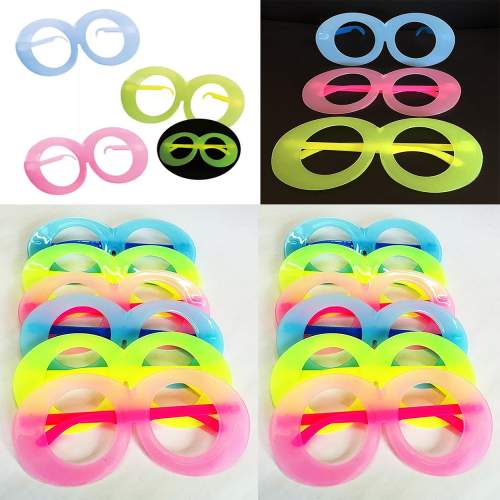 Fosforlu Oval Model Glow Parti Gözlüğü Karanlıkta Yanan Gözlükler 12 Adet Fosforlu Oval Model Glow Parti Gözlüğü Karanlıkta Yanan Gözlükler 12 Adet