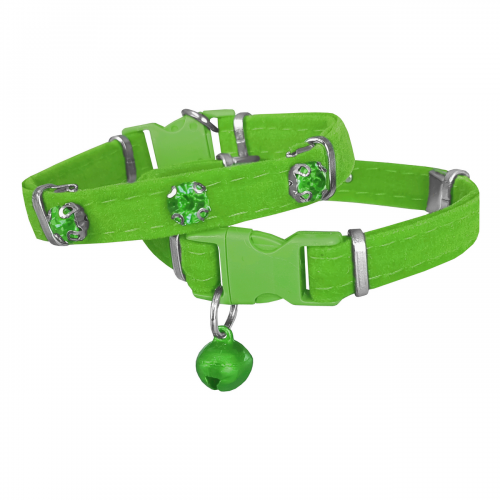 Kadife Kedi Boyun Tasması Taşlı 20-32 cm Açık Yeşil Kadife Kedi Boyun Tasması Taşlı 20-32 cm Açık Yeşil