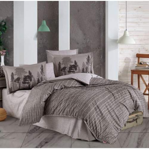 Çift Kişilik Poplin Nevresim Tully Kahve Çift Kişilik Poplin Nevresim Tully Kahve