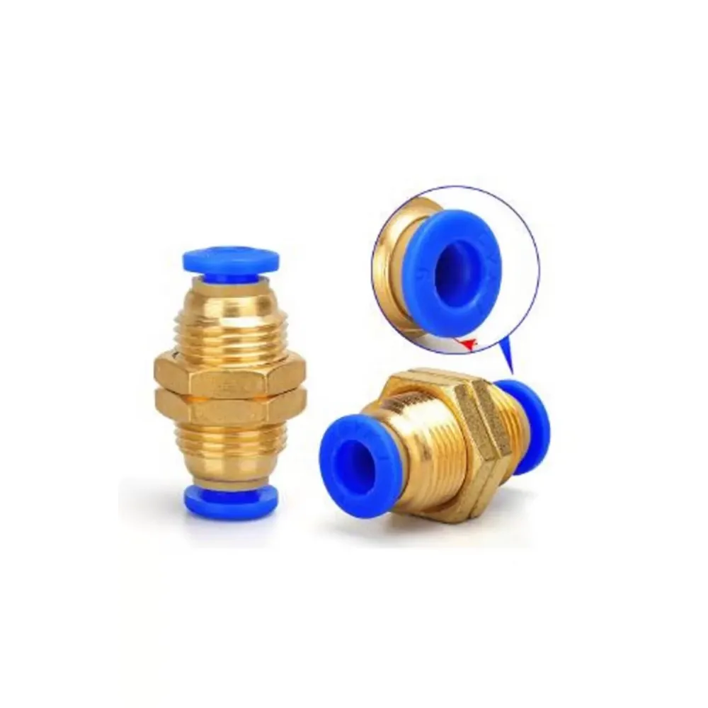Pnömatik Perde Geçişli Nipel 8mm (Lisinya)