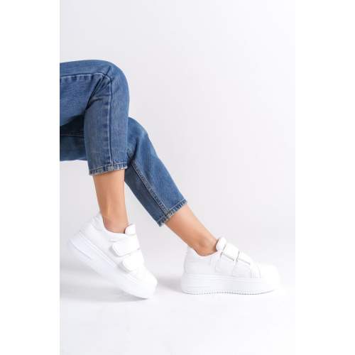 Lisinya948  Bağcıksız Cırt Cırtlı Ortopedik Taban Kadın Sneaker Ayakkabı BT Beyaz Lisinya948  Bağcıksız Cırt Cırtlı Ortopedik Taban Kadın Sneaker Ayakkabı BT Beyaz
