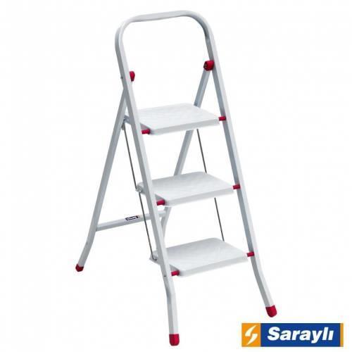 Saraylı Pratik Metal Merdiven Beyaz 3 Basamaklı Saraylı Pratik Metal Merdiven Beyaz 3 Basamaklı