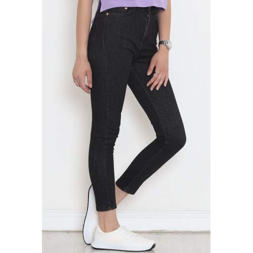 Dar Paça Likralı Kot Pantolon Koyufüme Dar Paça Likralı Kot Pantolon Koyufüme