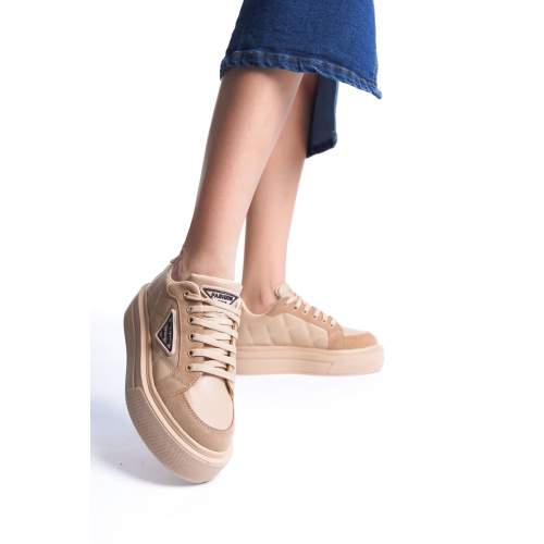 Lisinya948  Bağcıklı Ortopedik Taban Desenli Kadın Sneaker Ayakkabı TT Ten Lisinya948  Bağcıklı Ortopedik Taban Desenli Kadın Sneaker Ayakkabı TT Ten