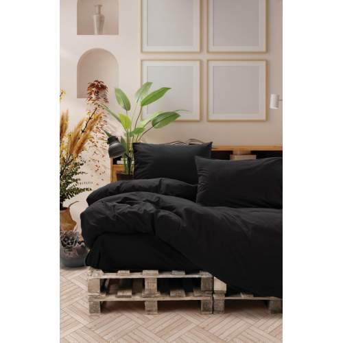 Neat Poplin Çift Kişilik Nevresim Takımı Siyah Neat Poplin Çift Kişilik Nevresim Takımı Siyah