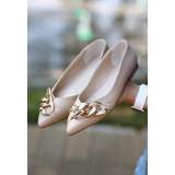 Nude Cilt Zincirli Babet Ayakkabı