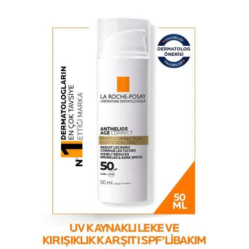 La Roche Posay Anthelios Age Correct 50 ml Spf50+ Leke ve Kırışıklık Karşıtı Renkli Güneş Kremi La Roche Posay Anthelios Age Correct 50 ml Spf50+ Leke ve Kırışıklık Karşıtı Renkli Güneş Kremi
